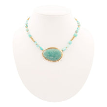 Load image into Gallery viewer, Impressions of Blue Amazonite Golden Freeform Necklace