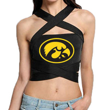 Load image into Gallery viewer, Iowa Hawkeyes Black Multi Way Bandeau Top