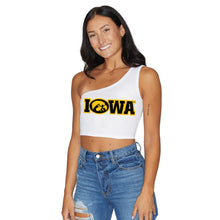 Load image into Gallery viewer, Iowa Hawkeyes White One Shoulder Top