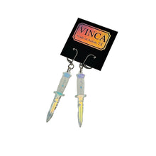 Load image into Gallery viewer, A Knife Less Ordinary Dangle Earrings - Iridescent