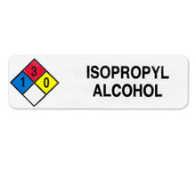 Load image into Gallery viewer, &quot;Isopropyl Alcohol&quot; HMIG Safety Labels, 0.75&quot; x 2.5&quot;, 250/ROLL