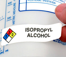 Load image into Gallery viewer, &quot;Isopropyl Alcohol&quot; HMIG Safety Labels, 0.75&quot; x 2.5&quot;, 250/ROLL