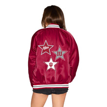 Load image into Gallery viewer, Indiana Hoosiers Satin Letterman Bomber Jacket