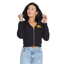 Load image into Gallery viewer, Iowa Hawkeyes Knit Waffle Knit Zip Up Hoodie