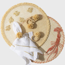 Load image into Gallery viewer, Straw bee placemat, set of four