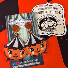 Load image into Gallery viewer, Johanna Parker Design Halloween Carnival Earrings - PUMPKIN