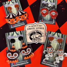 Load image into Gallery viewer, Johanna Parker Design Halloween Carnival Earrings - PUMPKIN