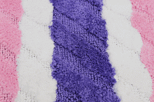 Load image into Gallery viewer, Tache Super Absorbent Purple and Pink Striped Microfiber Wild Flower Floor Mats / Rugs