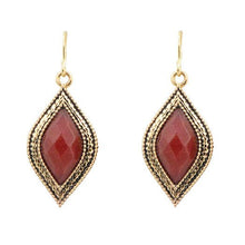 Load image into Gallery viewer, Julia Faceted Red Raspberry Quartz and Golden Drop Earrings