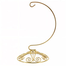 Load image into Gallery viewer, Curved Gold Wire Swirl Base Ornament Stand Display 7 Inches (Taiwan)