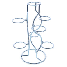 Load image into Gallery viewer, 7-Ring 3-Tier Silver Wire Metal Sphere Crystals Egg Stand Holder Display 7.4 Inches (Taiwan)