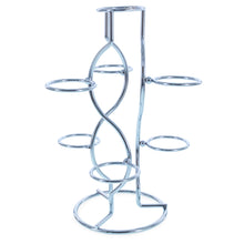 Load image into Gallery viewer, 7-Ring 3-Tier Silver Wire Metal Sphere Crystals Egg Stand Holder Display 7.4 Inches (Taiwan)