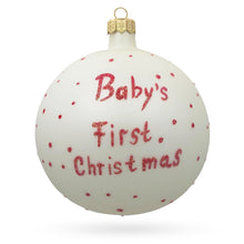 Load image into Gallery viewer, Girl Opening Gift Glass Ball Baby's First Christmas Ornament 4 Inches