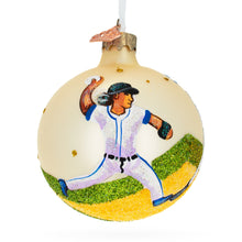 Load image into Gallery viewer, Baseball Glass Ball Christmas Ornament 3.25 Inches