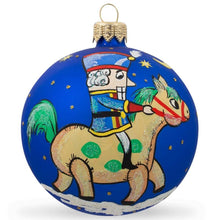 Load image into Gallery viewer, Nutcracker on Horseback Glass Ball Christmas Ornament 3.25 Inches