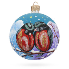 Load image into Gallery viewer, Bullfinch Couple Glass Ball Christmas Ornament 3.25 Inches
