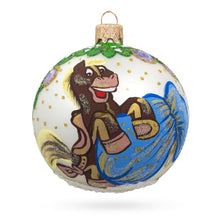 Load image into Gallery viewer, Festive Horse with Dangling Ornaments Glass Ball Christmas Ornament 3.25 Inches
