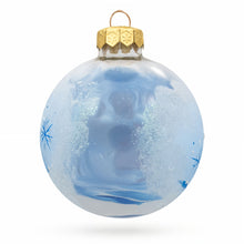 Load image into Gallery viewer, Girl with Reindeer Glass Ball Christmas Ornament 3.25 Inches