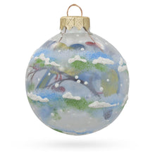 Load image into Gallery viewer, Blue and Yellow Birds on Branch Glass Ball Christmas Ornament 3.25 Inches