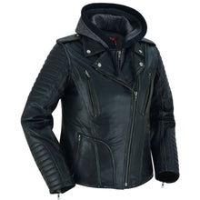 Load image into Gallery viewer, Rush Charm Women's Premium Cowhide Moto Jacket