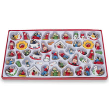 Load image into Gallery viewer, Set of 48 German Style Mini Wooden Christmas Ornaments