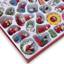 Load image into Gallery viewer, Set of 48 German Style Mini Wooden Christmas Ornaments