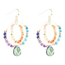 Load image into Gallery viewer, Kaleidoscope Multistone Golden Chandelier Earrings