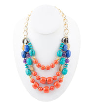 Load image into Gallery viewer, Kaleidoscope Multistone Statement Golden Necklace