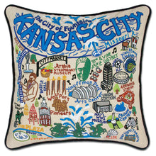 Load image into Gallery viewer, Kansas City Hand-Embroidered Pillow
