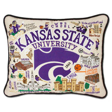 Load image into Gallery viewer, Kansas State University Collegiate Embroidered Pillow by CatStudio