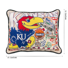 Load image into Gallery viewer, Kansas, University of Collegiate Hand-Embroidered Pillow
