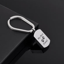 Load image into Gallery viewer, Silver Cremation Urn Keychain Dog Tag with Pet Paw