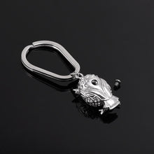 Load image into Gallery viewer, Silver Owl Cremation Urn Keychain With Rhinestones