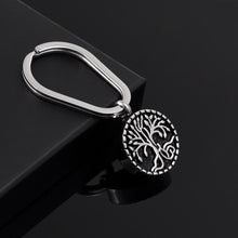 Load image into Gallery viewer, Silver Tree of Life Cremation Urn Keychain