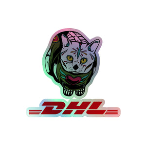 DHL Cat Sticker - Holographic Easy Peel