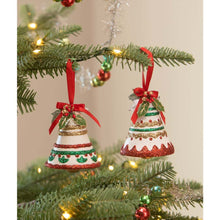 Load image into Gallery viewer, Kitschmas Fun Set/2 Bell Ornaments by Bethany Lowe Designs