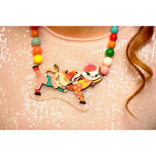 Load image into Gallery viewer, Kittens Kicking on Ice Necklace by Laliblue