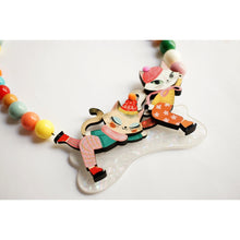 Load image into Gallery viewer, Kittens Kicking on Ice Necklace by Laliblue