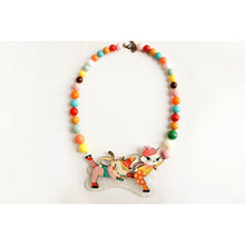 Load image into Gallery viewer, Kittens Kicking on Ice Necklace by Laliblue