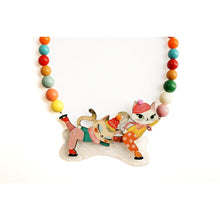 Load image into Gallery viewer, Kittens Kicking on Ice Necklace by Laliblue