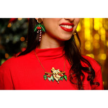 Load image into Gallery viewer, Kitty Collar on A Holly Branch Necklace by Laliblue