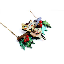 Load image into Gallery viewer, Kitty Collar on A Holly Branch Necklace by Laliblue