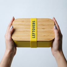 Load image into Gallery viewer, Set of 3 Leftovers Bamboo Lunch Box in Vivid Yellow | Eco-Friendly and Sustainable | 7.5" x 5" x 2"
