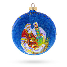 Load image into Gallery viewer, The Wise Men's' Gifts Glass Ball Nativity Christmas Ornament 4 Inches