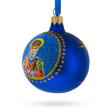 Load image into Gallery viewer, St. Nicholas with the Bible Ukrainian Glass Ball Christmas Ornament 3.25 Inches