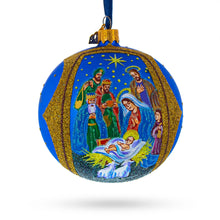 Load image into Gallery viewer, Sacred Nativity Gathering Glass Ball Christmas Ornament 4 Inches