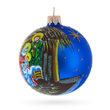 Load image into Gallery viewer, Timeless Nativity Scene in Manger Glass Ball Christmas Ornament 3.25 Inches