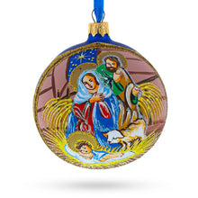 Load image into Gallery viewer, Serene Baby Jesus Sleeping Nativity Scene Glass Ball Christmas Ornament 4 Inches