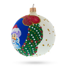 Load image into Gallery viewer, Festive Santa Wreath Gifts Glass Ball Christmas Ornament 4 Inches
