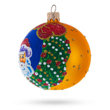 Load image into Gallery viewer, Festive Santa Wreath Gifts Glass Ball Christmas Ornament 3.25 Inches